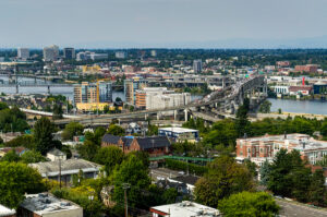 City Skyline View over Portland, Oregon