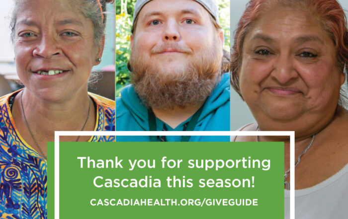 The Cascadia clients smiling, accompanied by the words, "thank you for supporting Cascadia this season!"