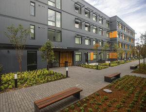 The outside of Garlington Place apartments